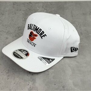 New Era Baltimore Orioles Script 9SEVENTY Stretch Snap Hat Cap Adjustable White